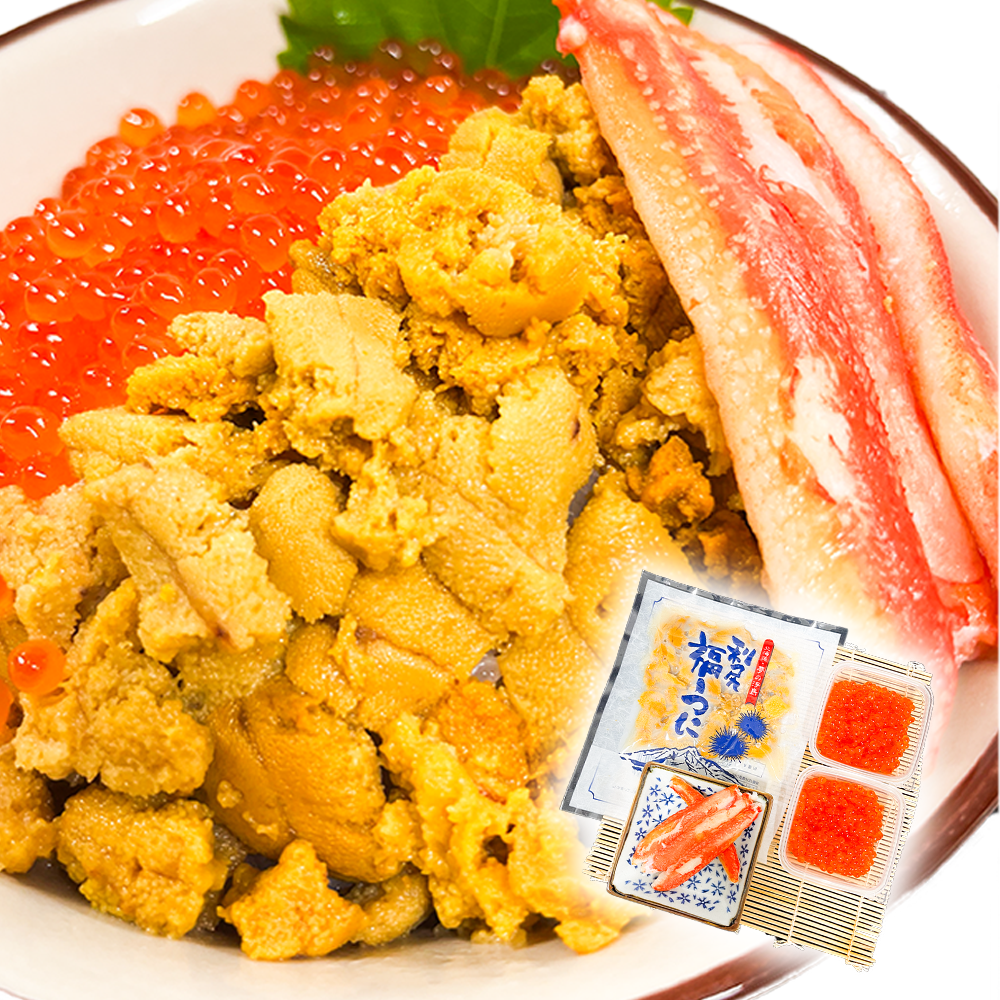 【御膳の達人】北海道産にこだわったウニいくら丼 計240g +2Lズワイガニトッピング