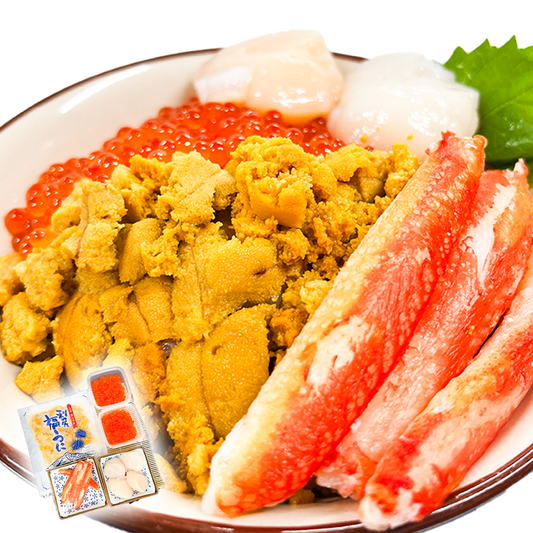 【御膳の達人】北海道産にこだわったウニいくら丼 計240g +ズワイガニ＆ホタテトッピング